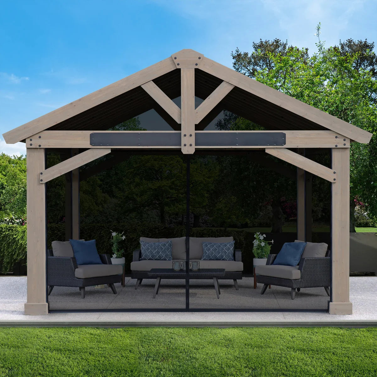 16' x 14' Timber Pavilion Mosquito Mesh Kit