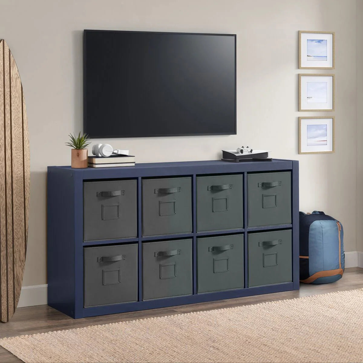 O'nin Room Divider with 8 Storage Bins