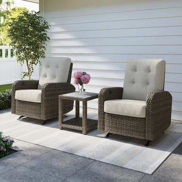 Thomasville Barela 3-piece Outdoor Glider Recliner Set