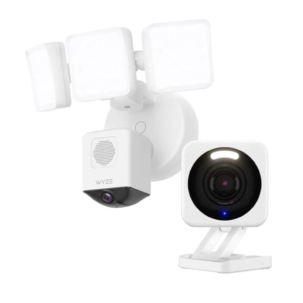 Wyze Wired 2.5k Floodlight Pro and Indoor/Outdoor Security Camera Bundle